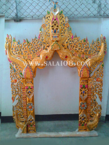 ซุ้มไม้สักลงทองติดกระจก