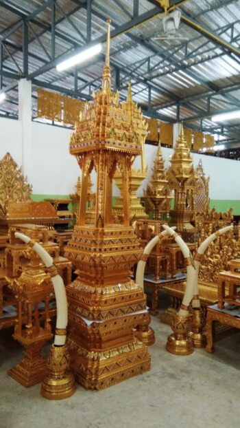 บุษบกไม้สัก แบบปิดทอง ร้านจำหน่าย
