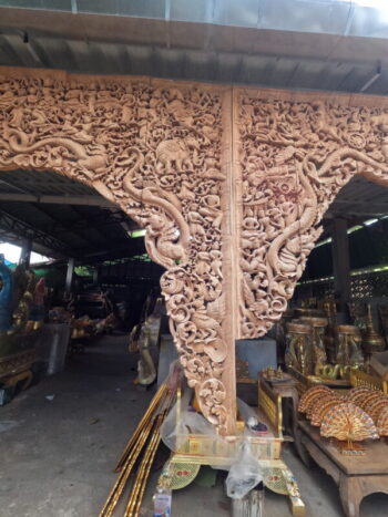 [:th]แผ่นไม้สักแกะสลักรูปพุทธประวัติ[:]