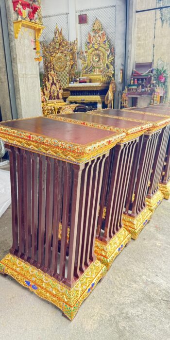 โต๊ะเคียง โต๊ะข้างธรรมาสน์ โต๊ะวางพิธี ไม้สัก