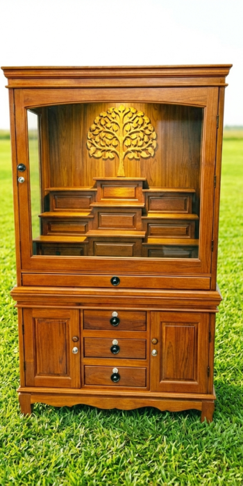 ตู้พระไม้สัก,แท่นวางพระ,ฐานพระไม้สัก