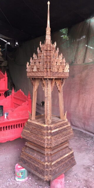 บุษบกสีไม้เก่า สีโอ๊ค