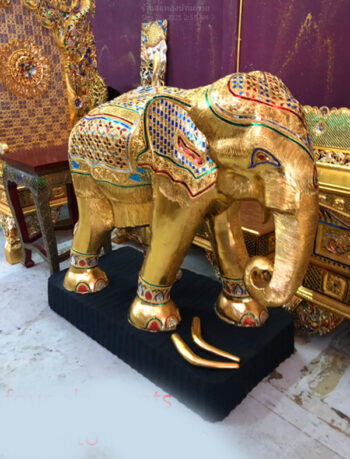 [:th]ช้างไม้แกะสลัก Wooden elephant[:]