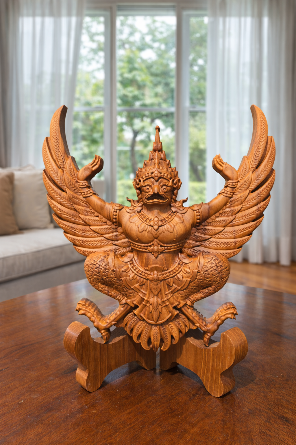 ครุฑไม้สักแกะสลัก